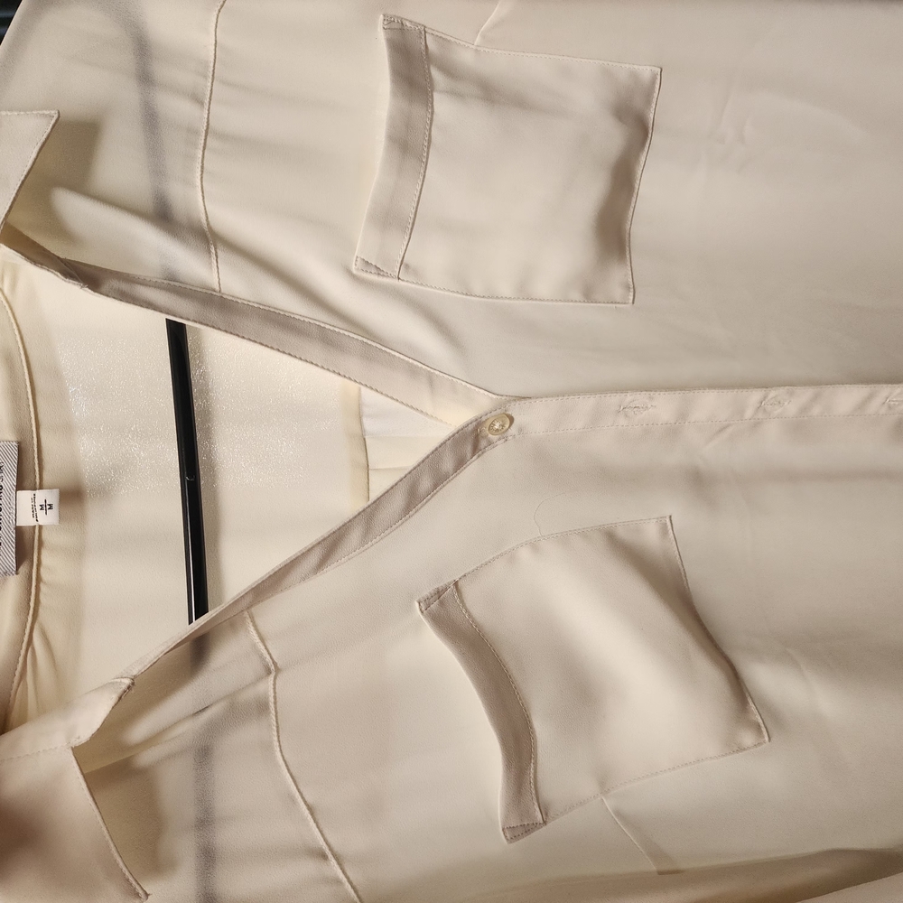Cream Button-Up Blouse